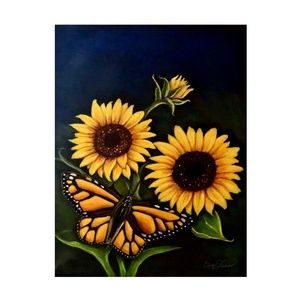 Sunflowers Butterfly Print - 3 pack
